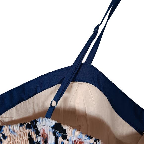 Band of Gypsies Floral Mini Dress - Cream and Blue - Picture 10 of 12